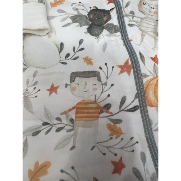 VELVET FAWN Boutique Full Zip Sleeper Halloween Pumpkin Bat Ghost 3-6 Month READ - Picture 3 of 10